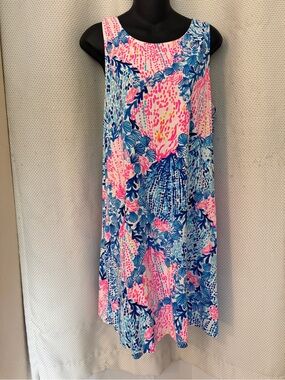 Lilly Pulitzer Pink & Blue Floral Sleeveless Shift